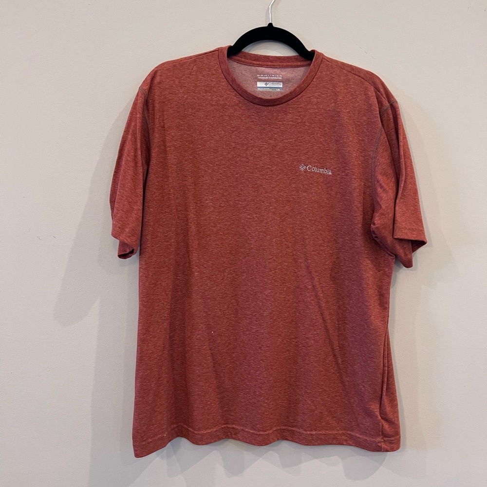 Mens Columbia Omni-wick Advanced Evaporation Orange Heathered Tshirt Size Large